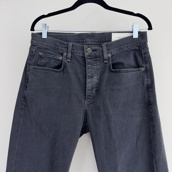 Rag & Bone Jeans Mens 32x34 Slim Fit 2 Gray Charcoal Button Fly Stretch - Picture 2 of 11